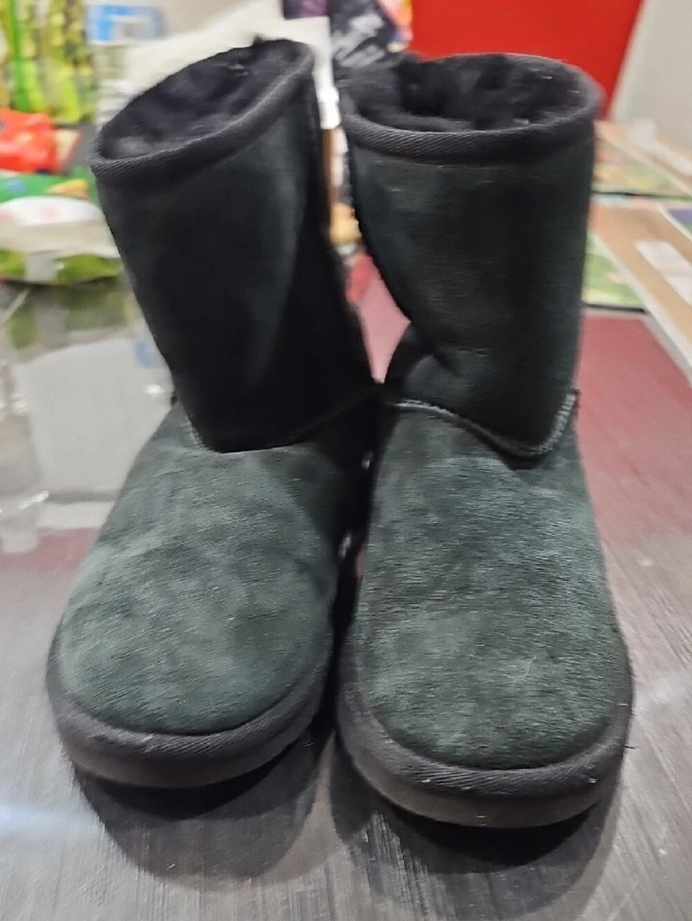 UGG Black Suede Classic Short Winter Boots